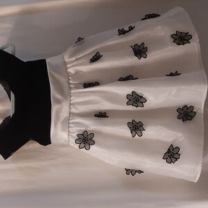 EUC Sweet Heart Rose Infant Girls Special Occasion Dress. Black and white 24 Mos